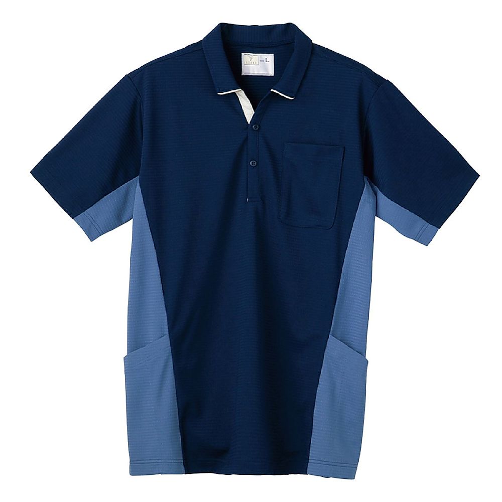 KIRAKU(トンボ) ケアワークシャツ ネイビー L(身丈73cm) CR219-88 L 1枚(ご注文単位1枚)【直送品】