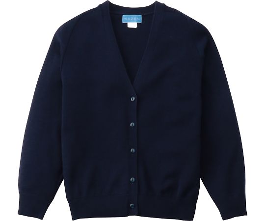 KAZEN レディスカーディガン ネイビー 4L 219-91 4L 1枚（ご注文単位1枚）【直送品】