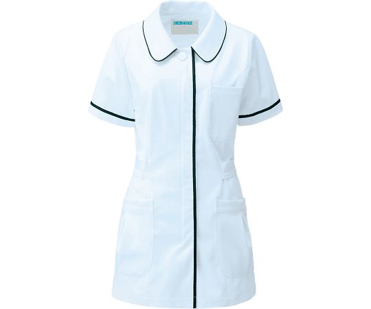 KAZEN レディスジャケット半袖 サックス L 086-21 L 1枚（ご注文単位1枚）【直送品】