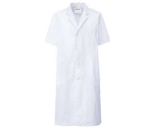 KAZEN メンズ診察衣S型半袖 白 4L 112-30 4L 1枚(ご注文単位1枚)【直送品】