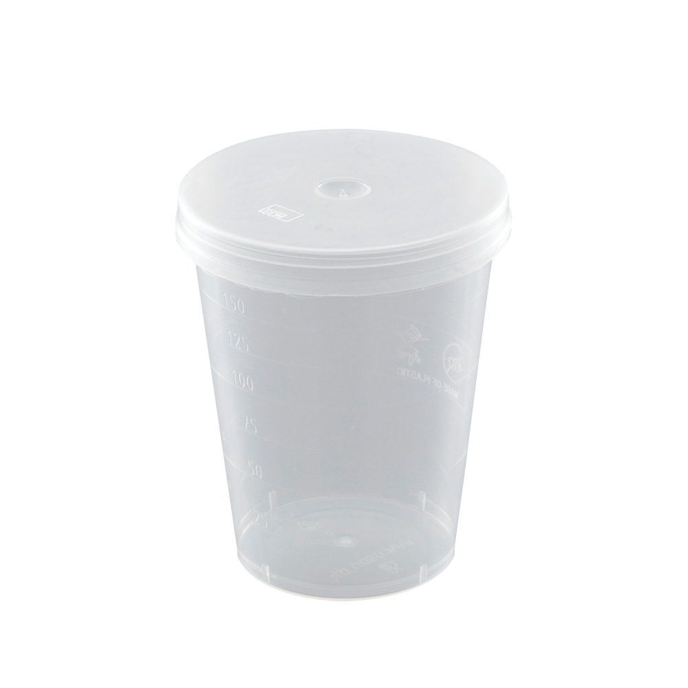 USON PLAST A/S 目盛コップ 蓋付き 50セット入 408 401 1袋(ご注文単位1袋)【直送品】