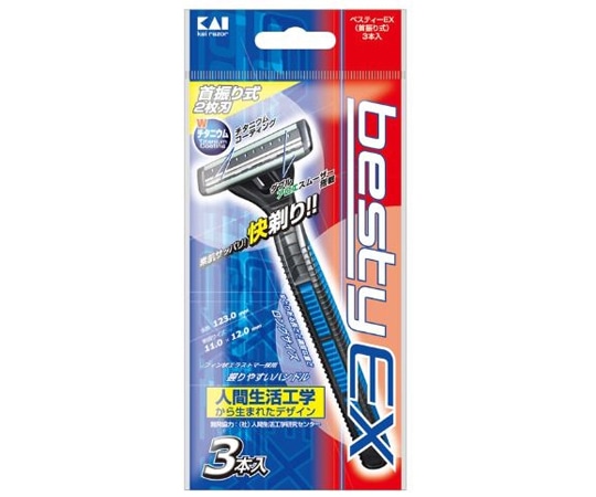 貝印カミソリ ベスティEX 首振り3本入り(カミソリ シェーバー) 1袋(ご注文単位1袋)【直送品】