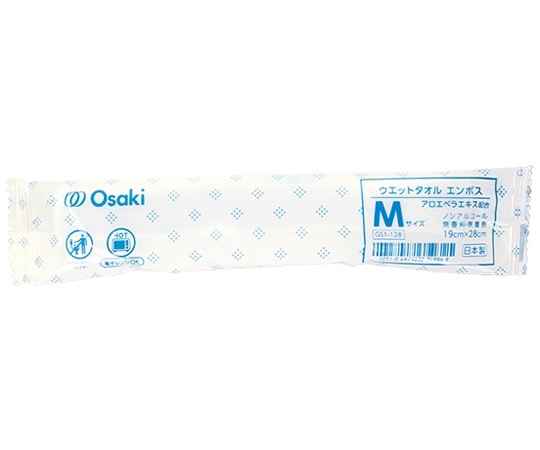 オオサキメディカル ウエットタオル エンボス M 100個×12袋入 1ケース(ご注文単位1ケース)【直送品】