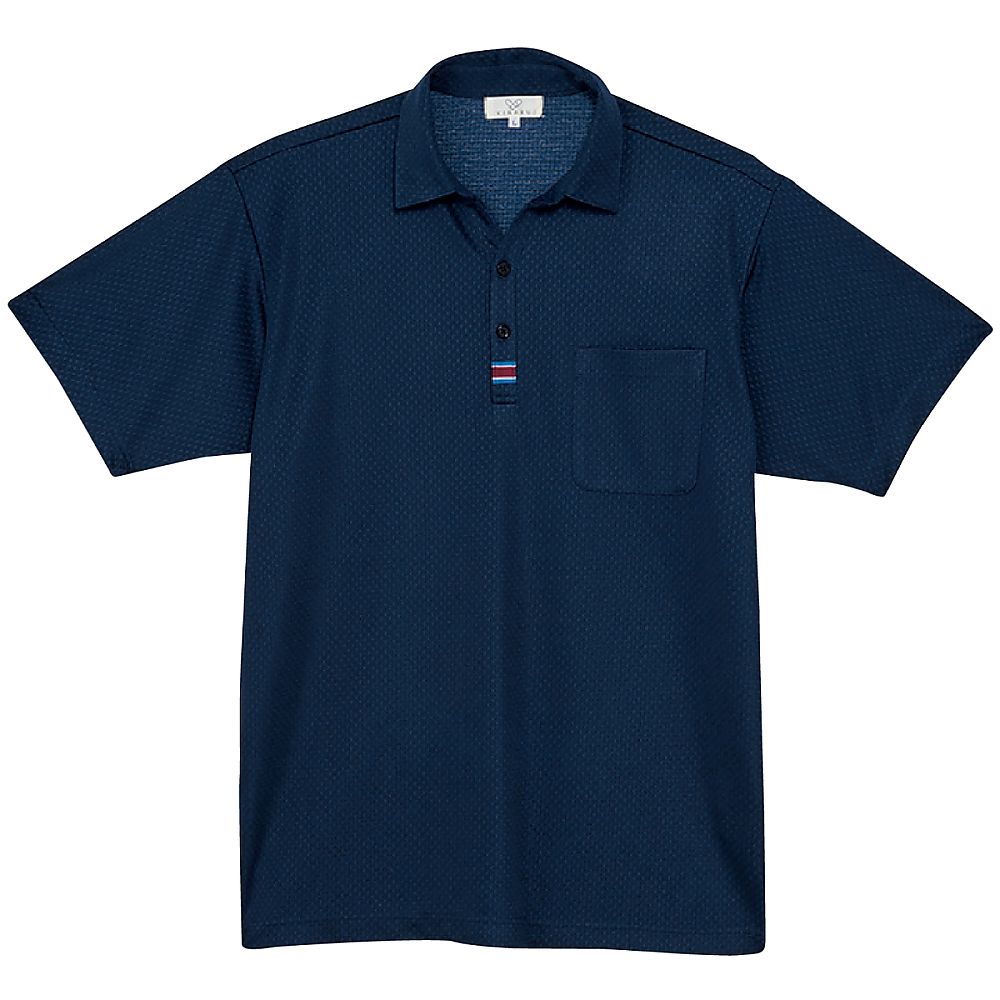 KIRAKU(トンボ) ニットシャツ ネイビー 4L(身丈80cm) CR214-89 4L 1枚(ご注文単位1枚)【直送品】