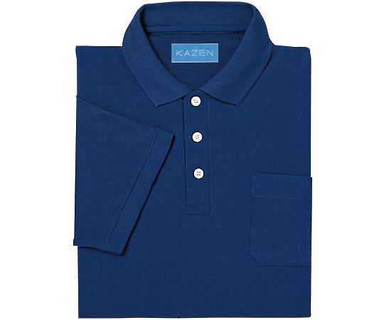 KAZEN 兼用ポロシャツ半袖 ネイビー M 232-28 M 1枚（ご注文単位1枚）【直送品】