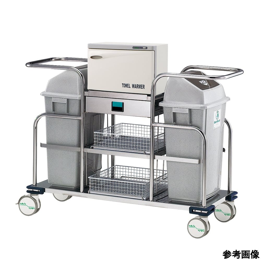 ナビス(アズワン) 清拭オムツ交換車 18L(おしぼり65~80本収納) PPL-2-J16M 1台(ご注文単位1台)【直送品】