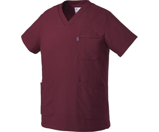ミズノ スクラブ【男女兼用】 ワイン L MZ0215-C29 1枚（ご注文単位1枚）【直送品】