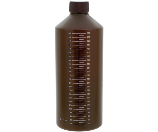 金鵄製作所 K茶投薬瓶 500mL ノーマルキャップ(ブラウン:茶) 白色目盛 50本入 20360-088 1箱(ご注文単位1箱)【直送品】