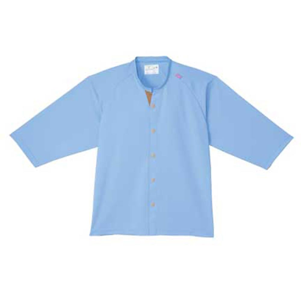 KIRAKU(トンボ) 前開きシャツ サックス M(身丈68cm) CV205-70 M 1枚(ご注文単位1枚)【直送品】