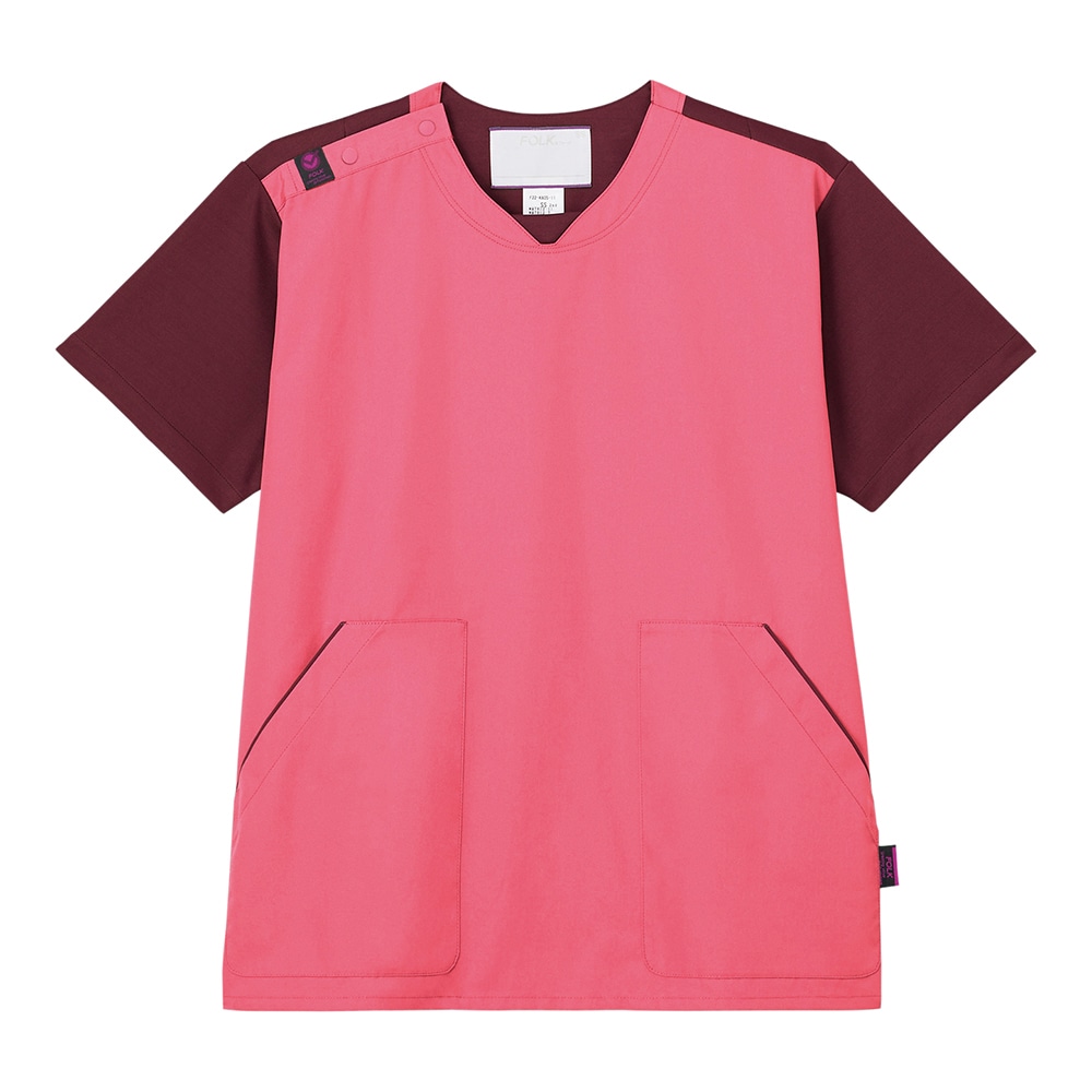 フォーク ジアスクラブR(男女兼用)ピンク×バーガンディー 3L CK703-3 1枚(ご注文単位1枚)【直送品】