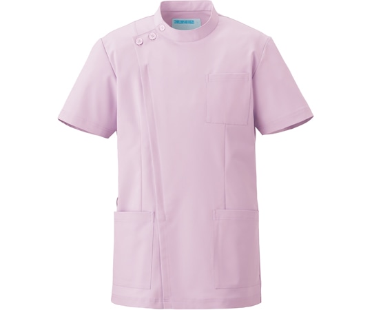 KAZEN ジャケット半袖男女兼用 ピンク L 762-43 1枚（ご注文単位1枚）【直送品】