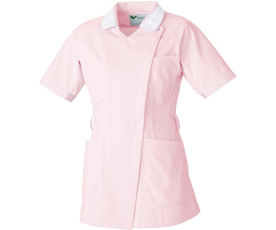 ミドリ安全 作業服 メディカルウェア ベルデクセル 女性用チュニック VEM235上 ピンク×ホワイト LLサイズ VEM235-UE-LL 1着（ご注文単位1着）【直送品】