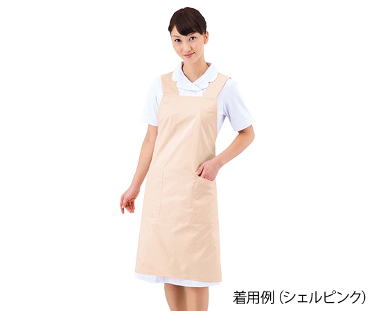 住商モンブラン エプロン (男女兼用/ポケット内ペン差し付き) シェルピンク/M 75-519 1枚(ご注文単位1枚)【直送品】