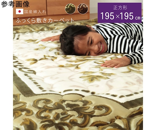 アズワン 国産固綿40mm使用 ラグ ふっくら極厚敷き布団 『シャルマン』 グリーン 約195×245cm 1161691121409 1個（ご注文単位1個）【直送品】