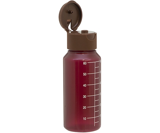 金鵄製作所 NK茶投薬瓶 60mL ワンタッチキャップ（ブラウン:茶） 白色目盛 1箱（200本入） B3370-000BR 1箱（ご注文単位1箱）【直送品】