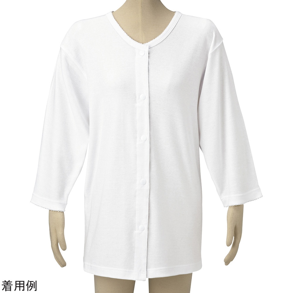 松本ナース産業 前開き肌着（婦人用）七分袖ホック LL M-3F 1枚（ご注文単位1枚）【直送品】