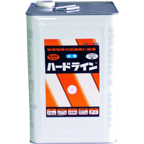 トラスコ中山 アトムペイント 水性ハードライン 16kg 白(ご注文単位1缶)【直送品】