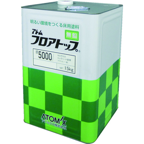 トラスコ中山 アトミクス フロアトップ#5000 15kg #11グリーン(ご注文単位1缶)【直送品】