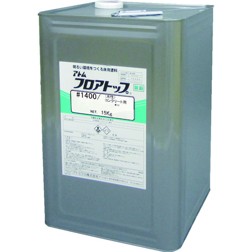 トラスコ中山 アトミクス 床用塗料 フロアトップ#1400 15kg #11 グリーン(ご注文単位1缶)【直送品】