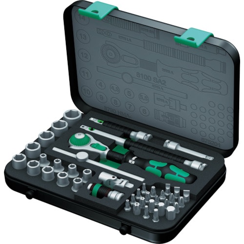 トラスコ中山 Wera 8100SA2 サイクロップラチェットセット 1/4(ご注文単位1セット)【直送品】