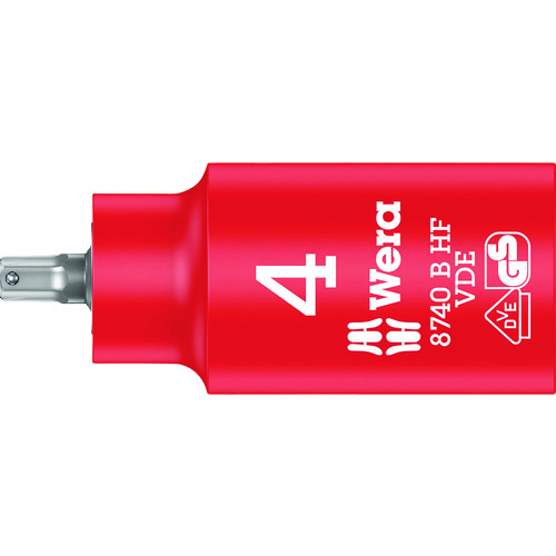 トラスコ中山 Wera 8740 B VDE 絶縁ホールディングファンションビットソケット SW 4.0(ご注文単位1個)【直送品】