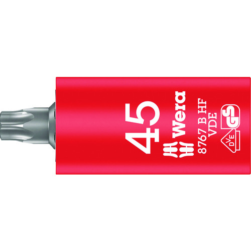 トラスコ中山 Wera 8767 B VDE 絶縁ホールディングファンションビットソケット TX 45(ご注文単位1個)【直送品】