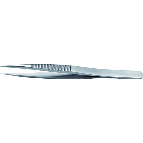 トラスコ中山 idealtek 耐酸耐磁ステンレスピンセット 120mm 直型強力タイプ・ハンドルギザ付(ご注文単位1本)【直送品】