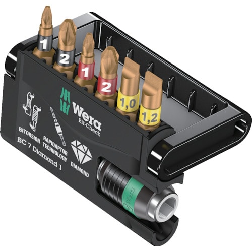 トラスコ中山 Wera バイトーションダイヤモンド ビットチェック 7本 ラピダプター(ご注文単位1セット)【直送品】
