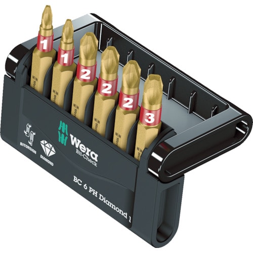 トラスコ中山 Wera バイトーションダイヤモンド ビットチェック 11本 ラピダプター(ご注文単位1セット)【直送品】