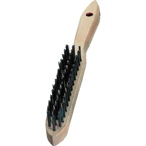トラスコ中山 LESSMANN 剣先3行 木柄ハンドブラシ 鋼線(ご注文単位1本)【直送品】