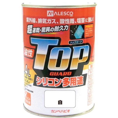>トラスコ中山 KANSAI カンペ 油性トップガード0.4L白（ご注文単位1缶）【直送品】