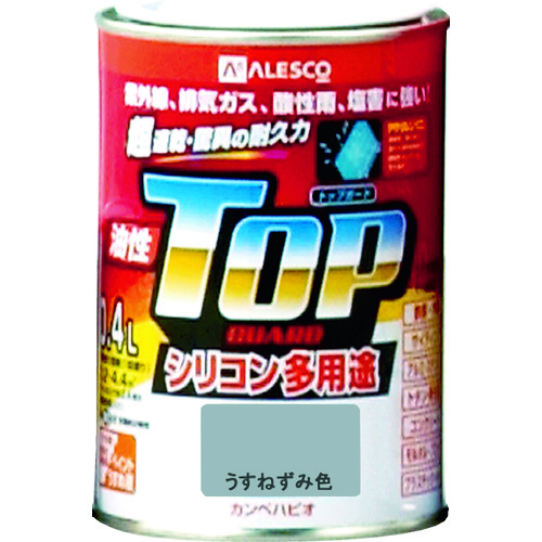 >トラスコ中山 KANSAI カンペ 油性トップガード0.4Lうすねずみ色（ご注文単位1缶）【直送品】