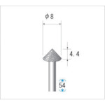 トラスコ中山 ナカニシ 電着CBNバー テーパー #130 刃径8×54L(ご注文単位1本)【直送品】