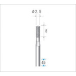 トラスコ中山 ナカニシ クラフトダイヤモンドバー(1Pk(袋)=3本入)円筒 刃径2.5(ご注文単位1パック)【直送品】