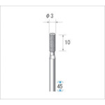 トラスコ中山 ナカニシ クラフトダイヤモンドバー(1Pk(袋)=3本入)円筒 刃径3(ご注文単位1パック)【直送品】
