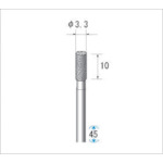 トラスコ中山 ナカニシ クラフトダイヤモンドバー(1Pk(袋)=3本入)円筒 刃径3.3(ご注文単位1パック)【直送品】