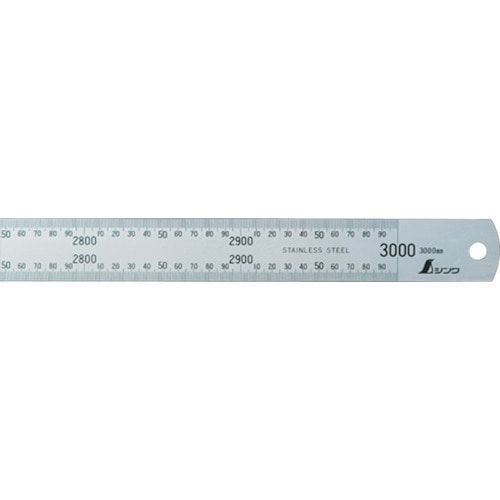 トラスコ中山 シンワ 直尺シルバー3000mm(ご注文単位1本)【直送品】