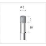 トラスコ中山 ナカニシ 電着CBNバー 円筒 #140 刃径6×55L(ご注文単位1本)【直送品】