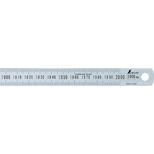 トラスコ中山 シンワ 細巾直尺2000mm(ご注文単位1本)【直送品】