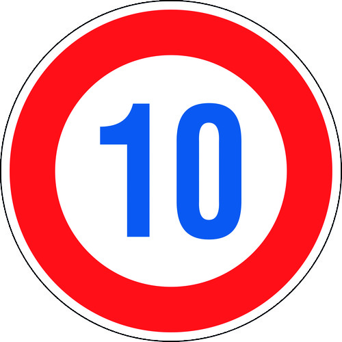 トラスコ中山 緑十字 道路標識(構内用) 制限速度10キロ 道路323-10K(AL) 600mmΦ 反射タイプ アルミ製(ご注文単位1枚)【直送品】