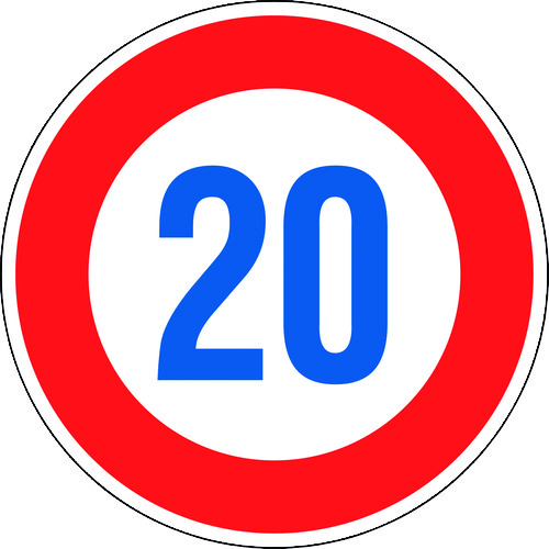 トラスコ中山 緑十字 道路標識(構内用) 制限速度20キロ 道路323-20K(AL) 600mmΦ 反射タイプ アルミ製(ご注文単位1枚)【直送品】