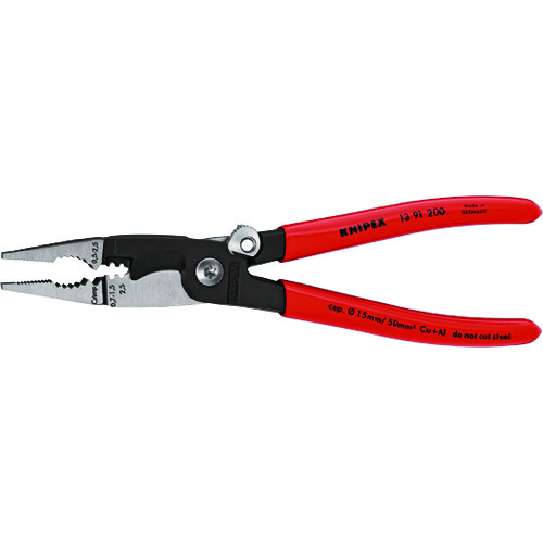 トラスコ中山 KNIPEX エレクトロプライヤー ロック付 200mm 446-7281(ご注文単位1個)【直送品】