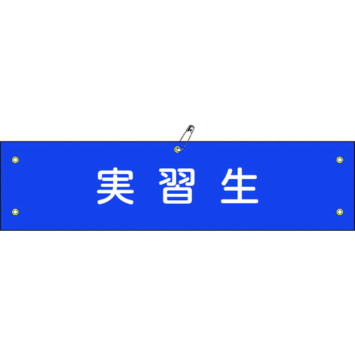 トラスコ中山 緑十字 布製腕章 実習生 腕章-32B 80×360mm ビニール製カバー付（ご注文単位1本）【直送品】