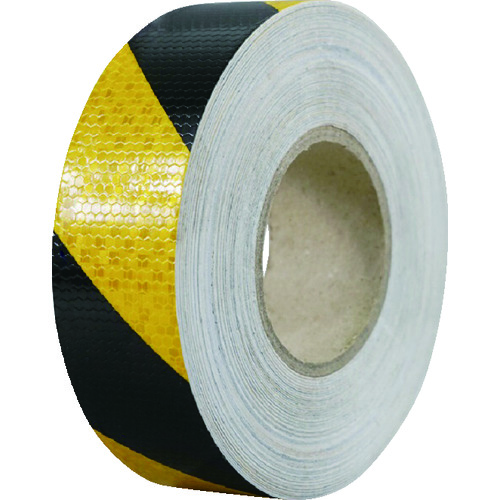トラスコ中山 セーフラン 高輝度反射テープ 黄黒 幅50mm×50m(ご注文単位1巻)【直送品】