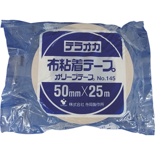 トラスコ中山 TERAOKA カラーオリーブテープ NO.145 白 50mmX25M(ご注文単位1巻)【直送品】