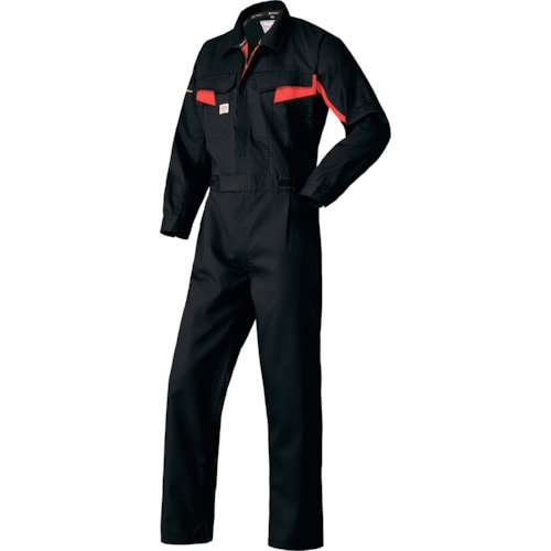 トラスコ中山 AUTO-BI ファイテン長袖つなぎ服1510-006ブラック-LL(ご注文単位1着)【直送品】