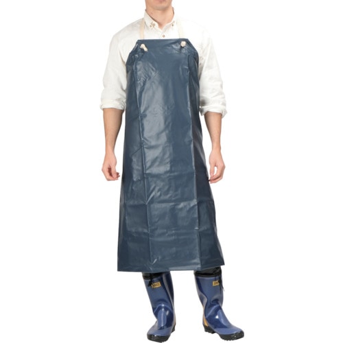 トラスコ中山 カジメイク 1900 ターポリン胸付前掛 紺 M(ご注文単位1枚)【直送品】