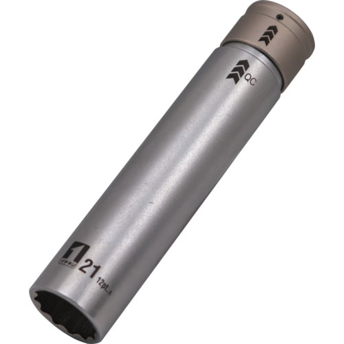トラスコ中山 MUSTTOOL QCソケット シングル 21mmスーパーロング 12角 IM-4W21SL-12K(ご注文単位1個)【直送品】