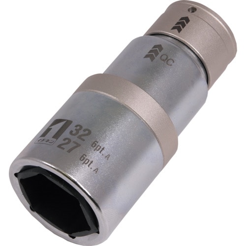 トラスコ中山 MUSTTOOL QCソケット ダブル 27/32mm 6角 IM-4W2732I-6K(ご注文単位1個)【直送品】