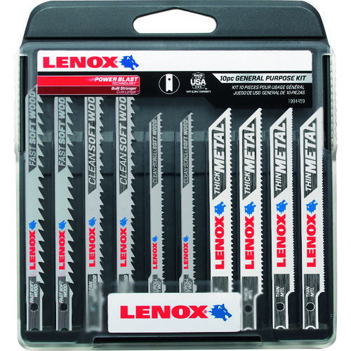 トラスコ中山 LENOX ケース入り多目的Uシャンクジグソー10本セット C450T,C416T,C320TS,B314T,B324T各2本(ご注文単位1セット)【直送品】